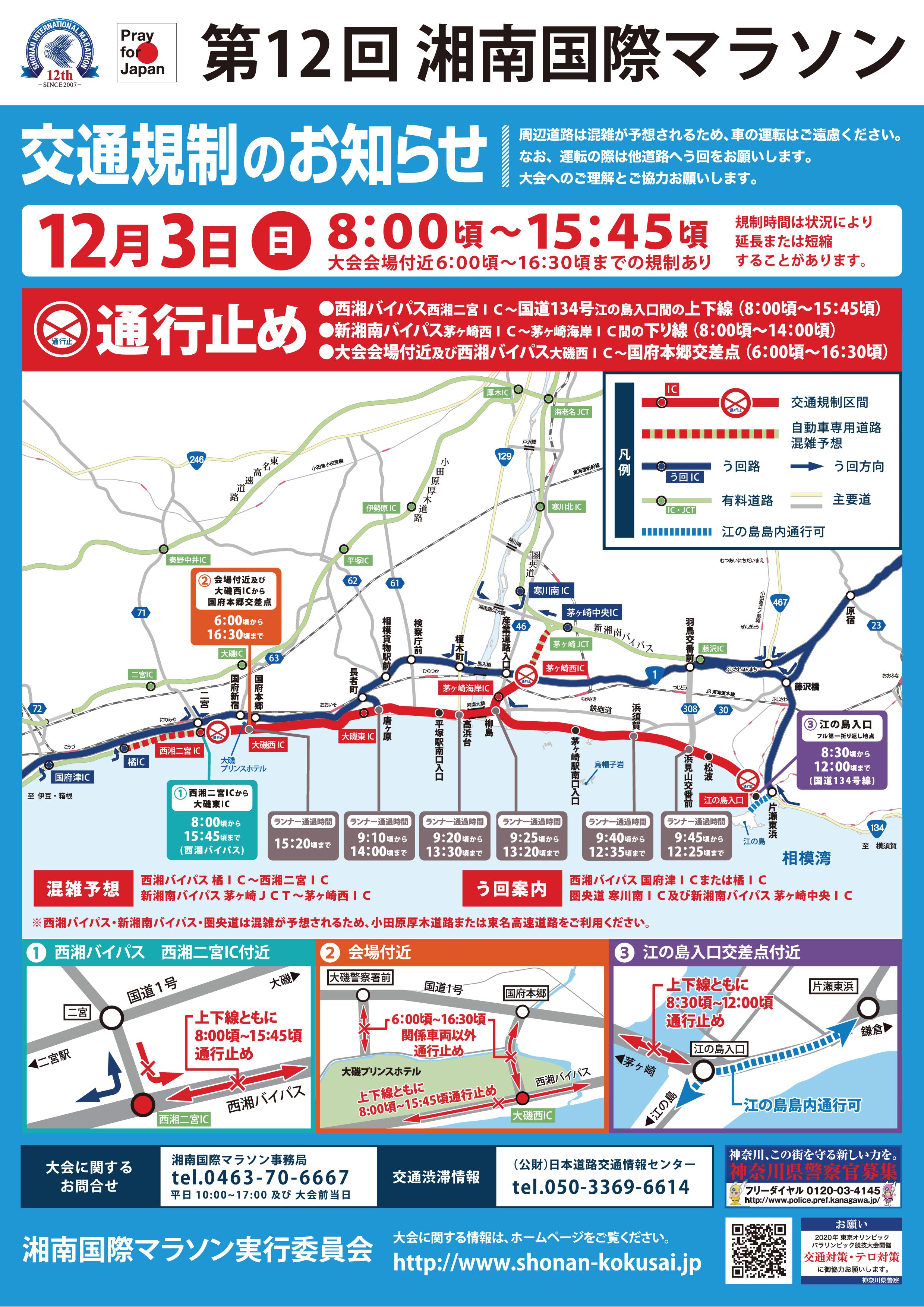 12月3日は湘南国際マラソンが開催されます。